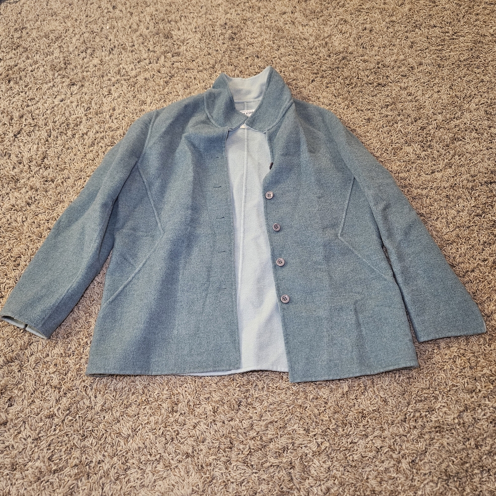 Vintage Pendleton‎ Merino Wool Blend Jacket Two Tone Blue Size M Petite